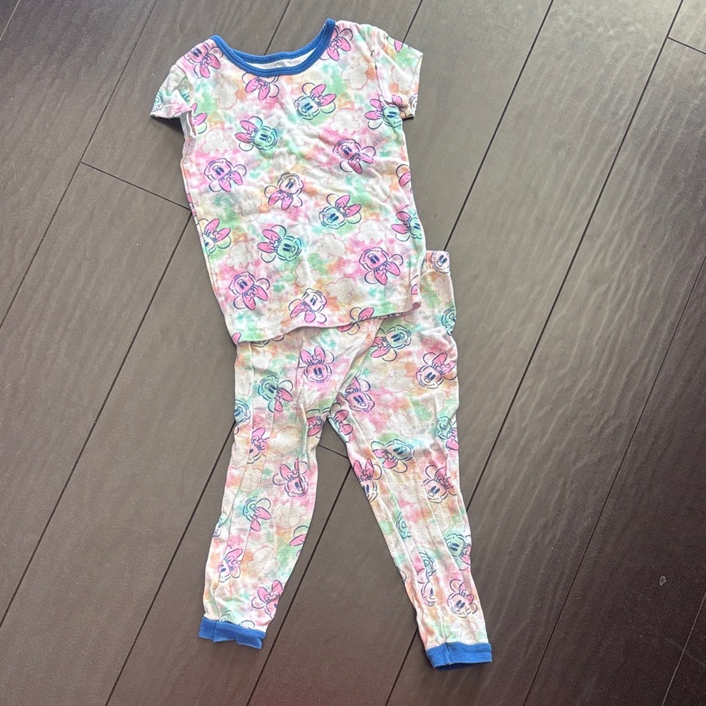 Disney Floral Kids Pajama Set - Blue and Pink